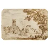 Giuseppe Zocchi, A Church In The Florentine Countryside