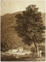 Luigi Basiletti, A View Of The Charterhouse Of Camaldoli, pen