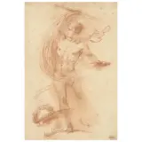 Giuseppe Bernardino Bison, A Soldier, red chalk