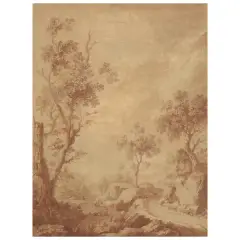 Jean-Baptiste Pillement, A Landscape, red chalk