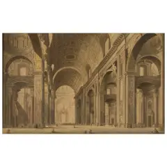 A View On The Interior Of Saint Peter by Francesco Pannini, black chalk, offered Nov 2024