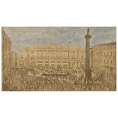 The Feast Of Moccoletti by Francesco Pannini, black chalk and watercolours, offered Nov 2024