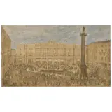 Francesco Pannini, The Feast Of Moccoletti, black chalk and watercolours