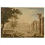 Franz Kaisermann, View Of Rome With Fori Imperiali, pen