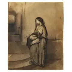 Study For The Painting "Una Madre" by Domenico Induno, offered Nov 2024