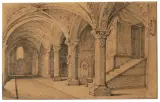 Giuseppe Abbati, Basement Of Saint Maria Novella, black chalk