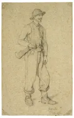 Giuseppe Abbati, Woodsman, black chalk