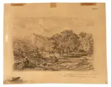 Serafino De Tivoli, Lakeside Landscape, black chalk