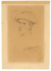 The Son Edoardo by Michele Gordigiani, black chalk, offered Nov 2024
