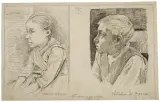 Telemaco Signorini, Gianchin Di Brisson E Natalin Di Rocca, black chalk