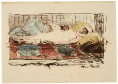 Odalisques by Domenico Morelli, pen, offered Nov 2024