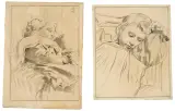 Telemaco Signorini, Sleeping Girls, two drawings