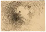 Plinio Nomellini, r) WHIRLPOOL WITH FIGURES, black chalk