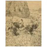 Turkeys by Ludovico Tommasi, charcoal, offered Nov 2024