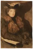 Giovanni Costetti, Female Portrait, black chalk