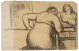 Giovanni Costetti, A Pair Of Figures, charcoal