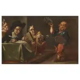 Bernardino Deho, Playful Scenes, four oil on canvas