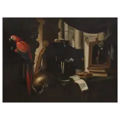Bartolomeo Bettera, Still Life With Parrot, oil on canvas