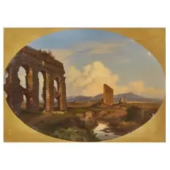 Georg Gmelin, Roman Country Landscape, oil on canvas