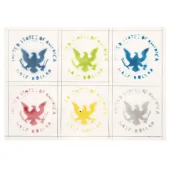 Half Dollar spray and by Franco Angeli, pencil on cardboard, offered Oct 2024