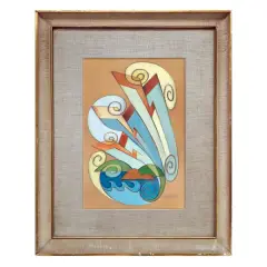 Achille Boni, Aeropittura, mixed media on cardboard