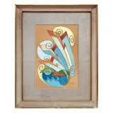 Achille Boni, Aeropittura, mixed media on cardboard