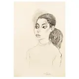 Renato Guttuso, Jacqueline Sassard's portrait 1960s