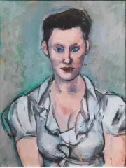Woman's portrait by Orfeo Tamburi, oil on masonite, offered Oct 2024