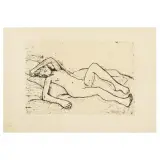 Felice Casorati, Nude woman 1946, lithograph