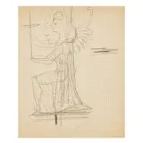 Gio Ponti, Study for obelisque (Sacred subject) 1970