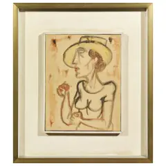 Untitled colored Indian by Giuseppe Migneco, offered Oct 2024