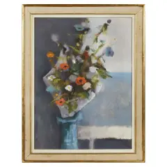 Renato Borsato, Flowers 1956, oil on canvas