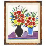 Sante Monachesi, Flowers' pots, oil on canvas