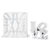 Robert Indiana, Untitled, Love Silver painted polystone