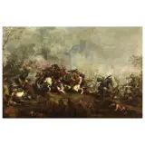 Antonio Calza, Battle Scene With Cavalry, oil on canvas