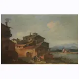 Antonio Diziani, River Landscapes With Architectures And Figure