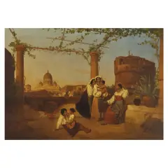 Family Scene On A Roman Terrace by Frans Heinrich, oil on panel, offered Oct 2024