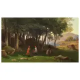 Giovanni Cavalli, Walk In The Wood, oil on canvas
