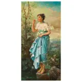 Joseph Bernard, Picking Flowers, oil on panel