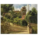 Joseph Franz Strachota, Villa Strohl Fern, Rome, oil on canvas