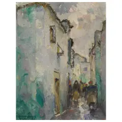 Pieretto Bianco, Rue Du Persan, Tunisi, oil on plywood