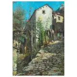 Paulo Ghiglia, Village Street, oil on canvas