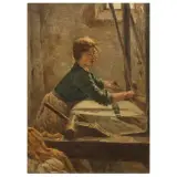 Niccolò Cannicci, The Weaver, oil on canvas