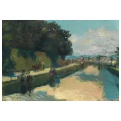 At The Cascine by Giovanni Lessi, oil on paperboard, offered Oct 2024
