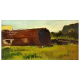 Ugo Manaresi, r) AT THE PORT, oil on panel