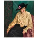 Rosa Guttenberg, Woman With An Hat, oil on canvas