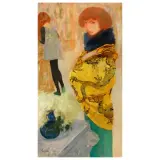 Umberto Bottazzi, Figures In An Interior, oil on grès