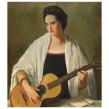 Mario Bucci, Suonatrice Di Chitarra, oil on canvas