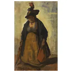 Female Figure by Luigi Michelacci, oil on panel, offered Oct 2024