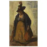 Luigi Michelacci, Female Figure, oil on panel